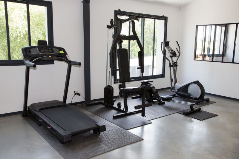 Modern Home Gym with Rubber Flooring